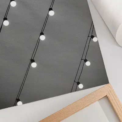 Lámina artística de alta calidad diseño de bombillas con simetría en blanco y negro