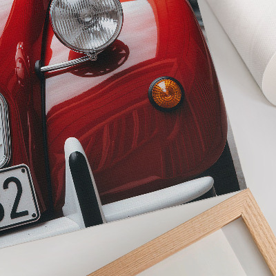 Póster con colores saturados Coche clásico, detalles expresivos, ambiente retro.