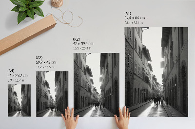 Lienzo decorativo moderno el encanto monocromático de una calle histórica