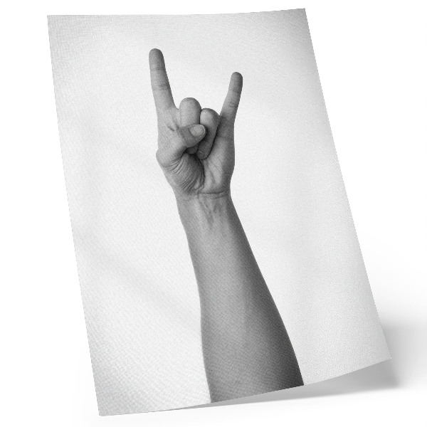 Lienzo decorativo moderno gesto de mano minimalista en blanco y negro