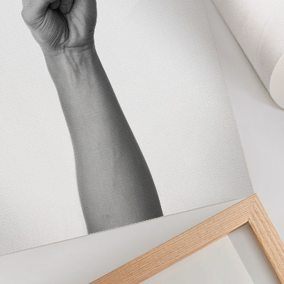 Lienzo decorativo moderno gesto de mano minimalista en blanco y negro