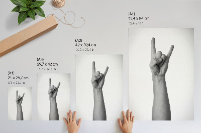 Lienzo decorativo moderno gesto de mano minimalista en blanco y negro