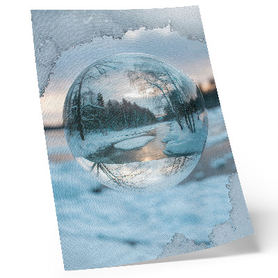 Lienzo decorativo moderno Paisaje invernal con reflejos azules de los árboles