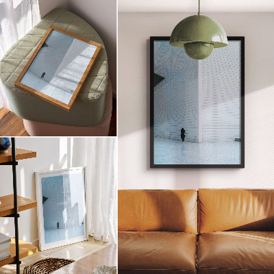 Lienzo decorativo moderno Una impresionante pared con patrones geométricos.