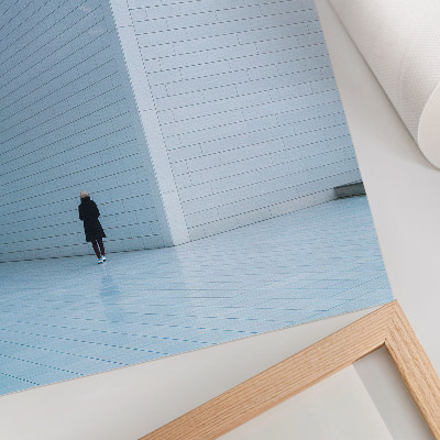 Lienzo decorativo moderno Una impresionante pared con patrones geométricos.