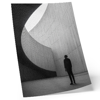 Póster con colores saturados Arquitectura curva, tonos monocromáticos