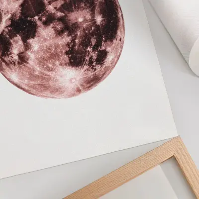 Póster con predominio de tonos cálidos y detalles de la luna