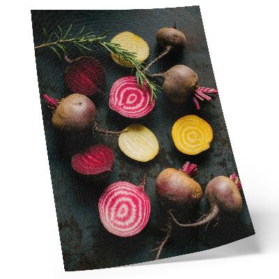 Póster con colores saturados en tonos cálidos naturales de remolacha y romero