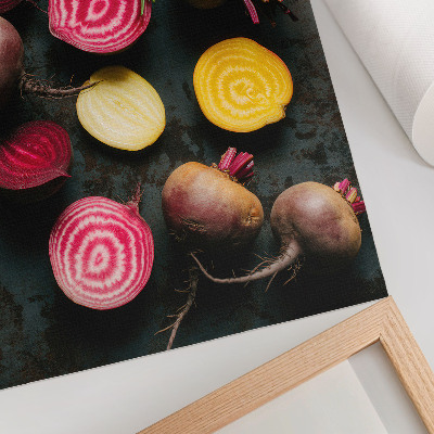 Póster con colores saturados en tonos cálidos naturales de remolacha y romero