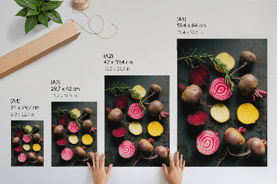 Póster con colores saturados en tonos cálidos naturales de remolacha y romero