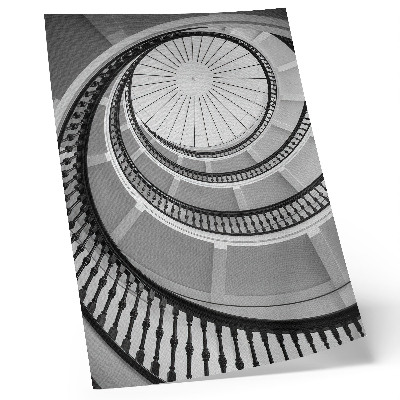 Póster de escalera de caracol diseño moderno y elegante en blanco y negro