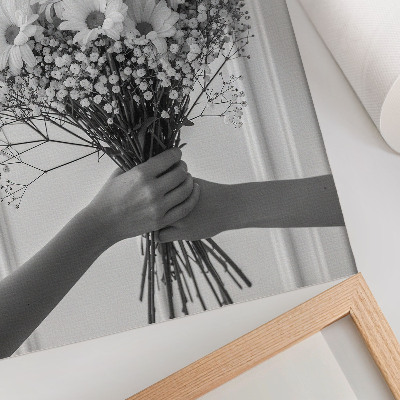 Póster con colores saturados Flores delicadas, minimalismo, elegancia, sutileza