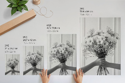 Póster con colores saturados Flores delicadas, minimalismo, elegancia, sutileza