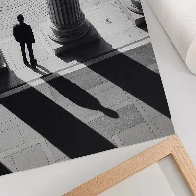 Lienzo decorativo moderno con diseño de sombras de columnas en arquitectura minimalista