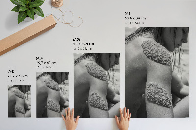 Póster Hombre arena textura naturaleza primer plano armonía