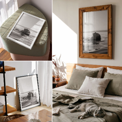 Lienzo decorativo moderno Estética en blanco y negro, estilo minimalista, elegancia.