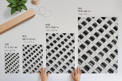 Póster Una fachada minimalista llena de formas repetitivas.