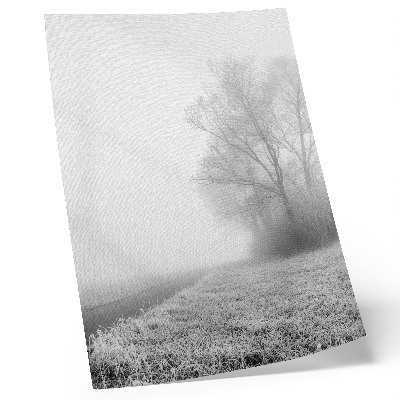 Lienzo decorativo moderno Niebla sutil, árboles, paisaje invernal, atmósfera tranquila