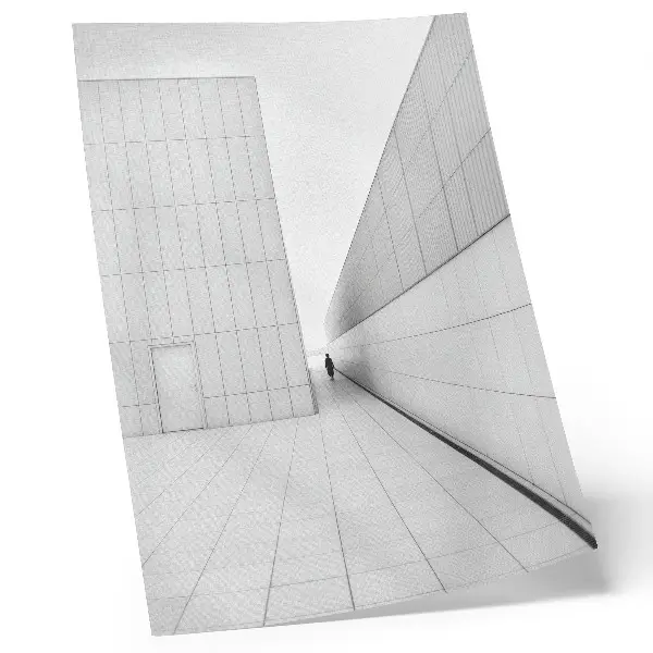 Póster de arquitectura geométrica minimalista