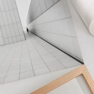Póster de arquitectura geométrica minimalista