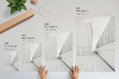 Póster de arquitectura geométrica minimalista