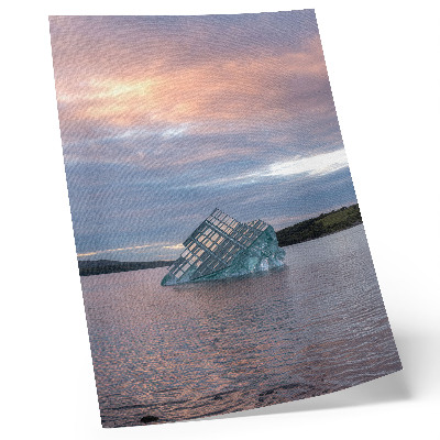 Lámina artística de alta calidad Estructura de cristal en el agua bajo el cielo
