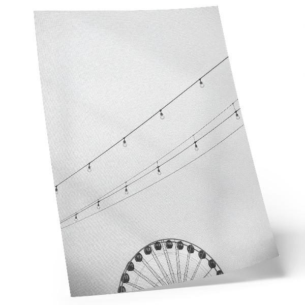 Lienzo decorativo moderno Los cables blancos y negros con las bombillas contrastan