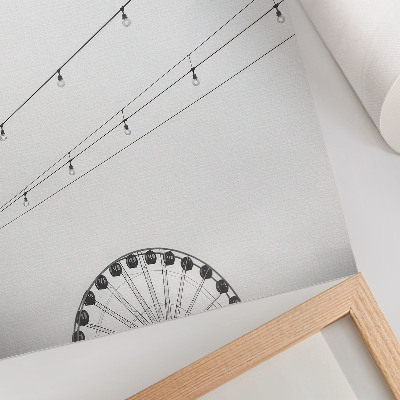 Lienzo decorativo moderno Los cables blancos y negros con las bombillas contrastan