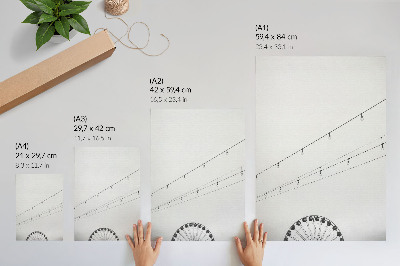 Lienzo decorativo moderno Los cables blancos y negros con las bombillas contrastan