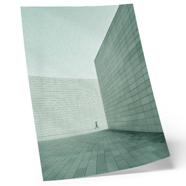 Póster Paredes geométricas grises figura minimalista