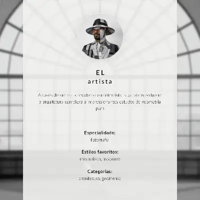 Póster con diseño de paredes geométricas grises y figura minimalista