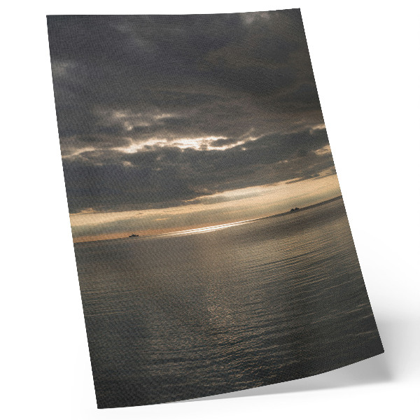 Póster con colores saturados Mar, nubes, rayos de sol, hermosa vista