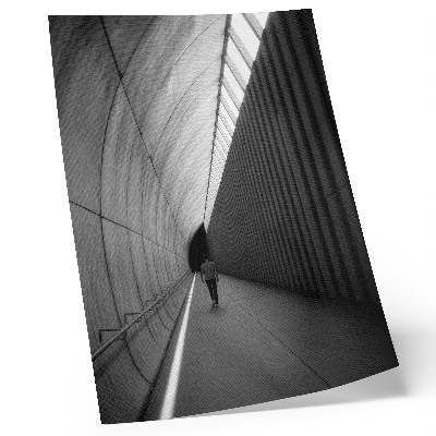 Lámina artística de alta calidad Perspectiva de líneas de sombras de túnel minimalistas