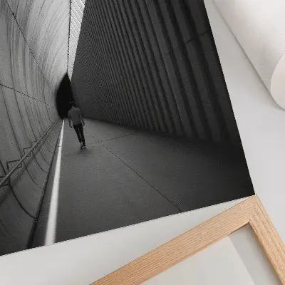 Lámina artística de alta calidad diseño minimalista de túnel con sombras y líneas en perspectiva