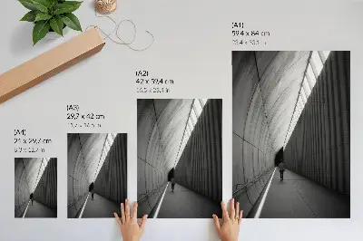 Lámina artística de alta calidad diseño minimalista de túnel con sombras y líneas en perspectiva