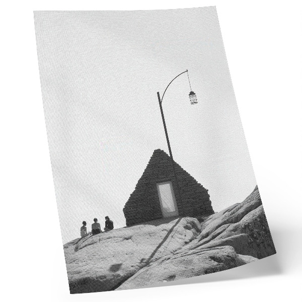 Póster Geometría pura, simplicidad, blanco y negro, minimalismo