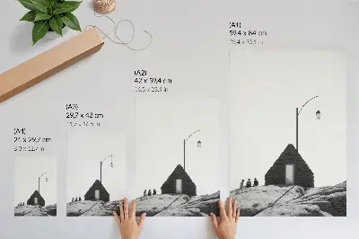 Póster geometría pura, minimalismo en blanco y negro