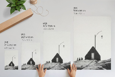 Póster Geometría pura, simplicidad, blanco y negro, minimalismo