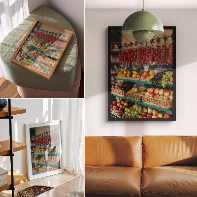 Lienzo decorativo moderno Frutas coloridas, el aroma de la tradición, la atmósfera de la naturaleza.