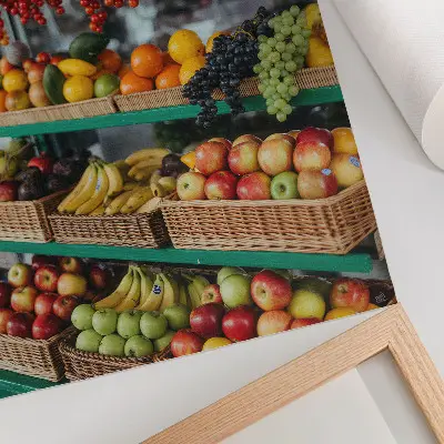 Lienzo decorativo moderno con frutas coloridas que evocan el aroma de la tradición y la atmósfera de la naturaleza