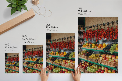 Lienzo decorativo moderno Frutas coloridas, el aroma de la tradición, la atmósfera de la naturaleza.