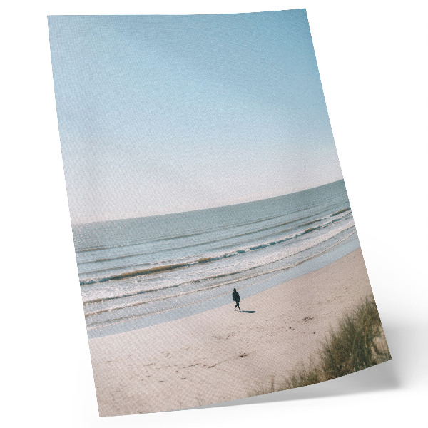 Póster Playa, mar en calma, cielo azul, minimalismo, armonía