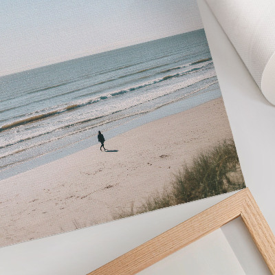 Póster Playa, mar en calma, cielo azul, minimalismo, armonía