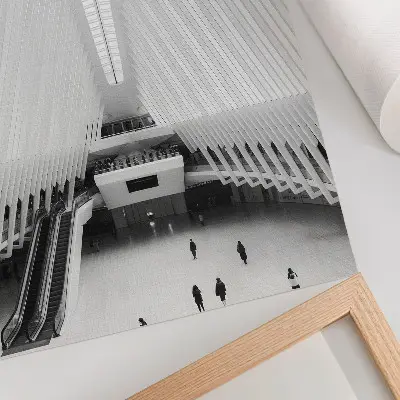 Lienzo decorativo moderno con diseño de interior minimalista de líneas y composición dinámica