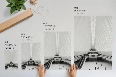 Lienzo decorativo moderno con diseño de interior minimalista de líneas y composición dinámica