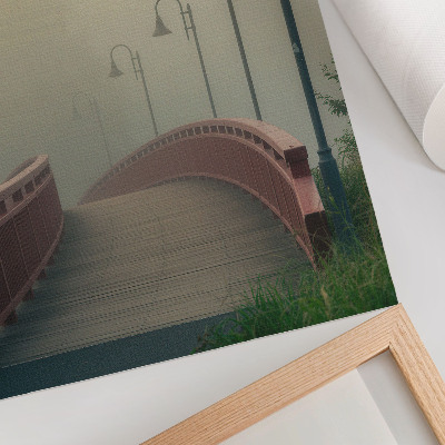 Lienzo decorativo moderno Faroles de puente de niebla armonía gentileza
