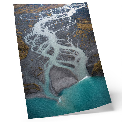 Lámina artística de alta calidad Líneas de río abstractas en tonos azules