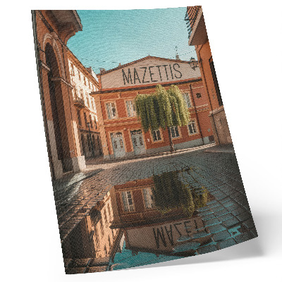 Lámina artística de alta calidad Reflejo de la arquitectura urbana con colores cálidos