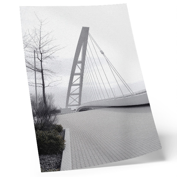 Póster con colores saturados Estructura de puente moderna minimalista