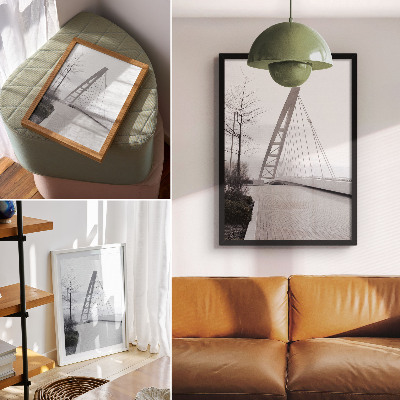 Póster con colores saturados Estructura de puente moderna minimalista